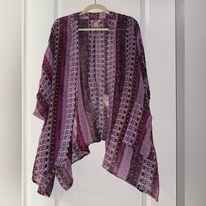 Arizona Jean Company Large Multicolor Purple Patterned Kimono